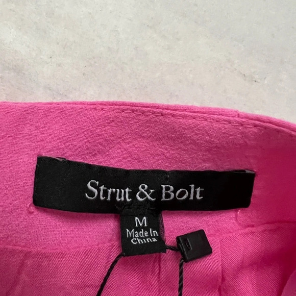 Strut & Bolt Faux Wrap Neon Pink Skirt Mini Women Size Medium NWT - Picture 7 of 9